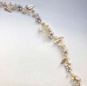 Delicate flower and pearl head piece - Simply OT